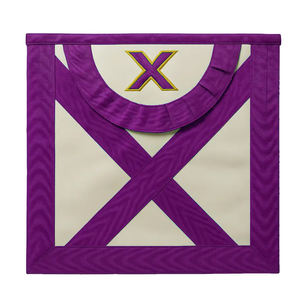 ผ้ากันเปื้อนเมสันหนังแกะพรีเมียม รุ่นดีลักซ์ สีน้ำเงิน สำหรับนายกุญแจแห่งลอดจ์ พร้อมชายครุยปักดิ้นทอง - Product Image 5