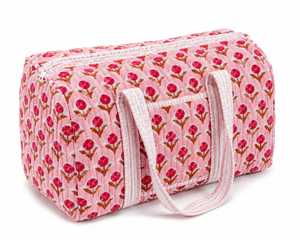 Sac de voyage matelassé en polyester à motif floral VEER HANDIRCRAFTS QB-006, doublure en coton, grande capacité, fermeture éclair - Product Image 3