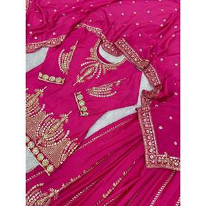 Conjuntos modestos de diseñador para fiestas Top Bottom y Dupatta - Product Image 4