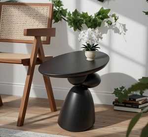 Mesa de centro moderna con base escultural para sala de estar, mueble decorativo - Product Image 4