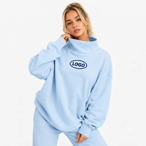 Timeless Women's Oversized Fleece Mock Neck <b>Sweatshirt</b> <b>Tie</b> <b>Dye</b> Front Premium Polyester/Cotton Blend Streetwear Casual Apparel - Product Image 1