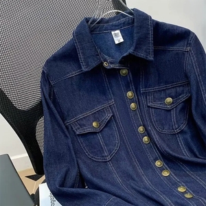 <b>Women</b> Denim Shirt 2026 New Vintage Loose Casual <b>Jacket</b> Turn Collar Button Outerwear Winter Autumn <b>Spring</b> Fashion Tops 100% - Product Image 4