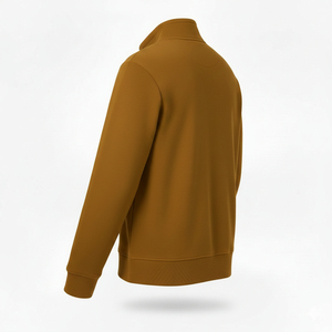 Men's Winter Half Zip Fleece Pullover Sweatshirt Eco-Friendly Knitted Plain Dyed with Pocket High Quality Half Zip Sweatshirts - Product Image 4