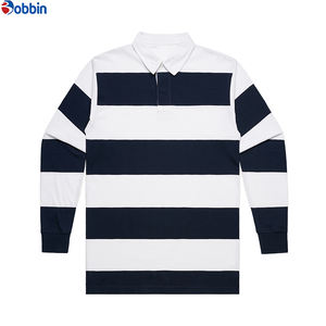 Custom Logo Printing Long Sleeve Uniform Golf <b>Men's</b> <b>Polo</b> <b>Shirt</b> Summer Collection New Hot Sale <b>Green</b> & White Color Block Stripe - Product Image 3