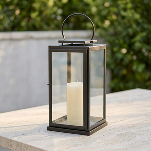 Vente en gros de porte-bougie en métal noir élégant fait à la main pour la décoration de la maison et du patio - Product Image 1