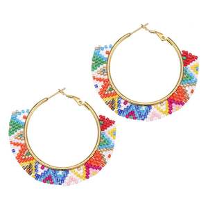 Pendientes de perlas con diseño floral y cuentas de epoxi para mujer, al mejor precio desde India. - Product Image 3