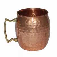 Taza Moscow Mule Clásica de Cobre Puro 100% Martillado a Mano con Asa, 500ml, a Prueba de Fugas, Ecológica, para Fiestas