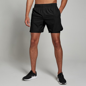 Pantalones Cortos de Compresión 2 en 1 para Hombre, para Correr, Gimnasio, Entrenamiento, Fitness, Deportes, con Logotipo Personalizado, OEM, al por Mayor, Color Negro - Product Image 1