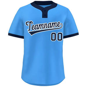 Maillot de baseball personnalisé brodé pour hommes, design à boutons intégraux, grande taille, respirant, pour équipe, vente en gros - Product Image 4