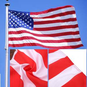 Bannière extérieure décorative, durable, respirante, en polyester, signalétique promotionnelle personnalisée, drapeau avec mât en bois, publicité - Product Image 4