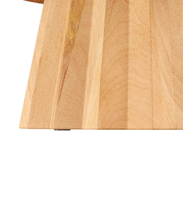 Mesa de Centro de Madera de Mango Sólida con Base Acanalada y Acabado Natural Blanqueado, Ecológica, Duradera y Moderna para Sala de Estar u Oficina - Product Image 3