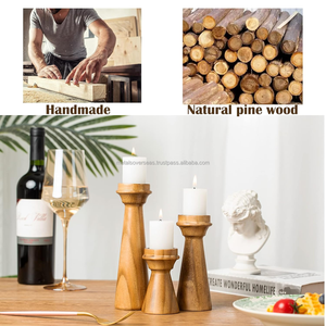 Porte-bougie en bois rustique fait main et personnalisé pour la décoration de la maison, salon, table à manger, centre de table de Noël - Product Image 5