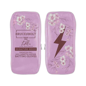 ถุงมือตีเบสบอล Bruce Bolt สีชมพูขาว ลายสายฟ้า พร้อมปลายแขนลายดอกไม้ สำหรับฝึกซ้อม ถุงมือเบสบอลสำหรับผู้ใหญ่ทุกเพศ ราคาประหยัด - Product Image 6