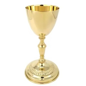 Cáliz Cristiano Tradicional de Metal, Vaso de Comunión para Culto Religioso y Servicios de Altar - Product Image 6