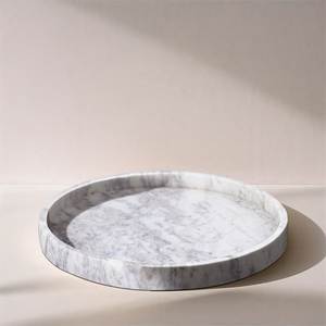 Plateau en marbre au design haut de gamme, plateaux décoratifs, plateau en pierre, plateau de service, plateau de service en marbre avec poignée en métal, prix de gros direct usine - Product Image 4