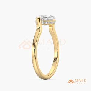 18K Gold Plated Marquise Moissanite <b>Solitaire</b> <b>Ring</b> moissanite Diamond Bridal Jewelry Women USA Luxury - Product Image 6