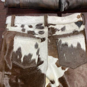 Pantalones Cortos de Cuero de Vaca con Pelo para Hombre, Estilo Vaquero del Oeste, Diseño Exclusivo, Moda Urbana - Product Image 4