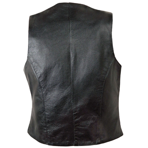 Chaleco de Cuero PU para Hombre, Estilo Motero, Cuello en V, Cierre de Botones, Color Sólido, Ropa Exterior de Otoño, Corte Regular - Product Image 6
