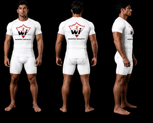 Warpro Industry Men's Short Sleeve Rash Guard <b>Compression</b> <b>Shirt</b> Quick Dry Printed Sport Top White - Product Image 5