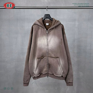 Sudadera con Capucha para Hombre, Color Gris Oscuro, Estilo Casual, Talla Grande, Transpirable, Manga Larga, para Invierno, 100% Algodón - Product Image 4