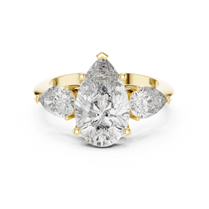 Anillo de Compromiso y Boda SATVIK RATNA de Lujo con Corte Pera de 3 Ct, Cultivado en Laboratorio, Certificado IGI, Oro de 10k/14k/18k - Product Image 1