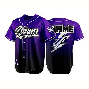 Maillot de baseball pour hommes OEM, vêtements de sport imprimés par sublimation sur mesure, maillots d'équipe à bas prix, toutes les couleurs disponibles! - Product Image 5