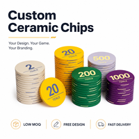 Jetons de poker en céramique personnalisés avec un design minimaliste et moderne pour les jeunes amateurs de poker et les jeux décontractés en intérieur le week-end