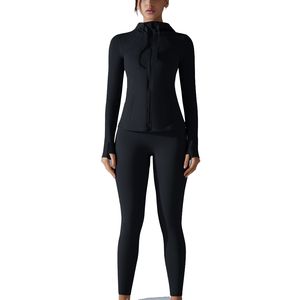 Modern Women <b>Yoga</b> <b>Jacket</b> And Legging 2 Piece Set Sportswear Gym Clothing Stretch Workout Training Wear - Product Image 4