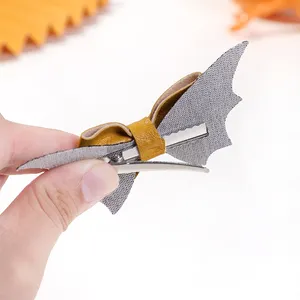 Fermagli per capelli con ali di pipistrello per Halloween, neri, arancioni, gialli, accessori per cosplay e feste - Product Image 4