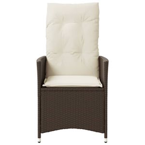 Chaise de jardin inclinable en rotin PE marron, design standard - Product Image 4