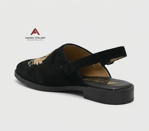 Mocasines de Terciopelo Negro para Hombre Asken Atelier Premium, Zapatos Casuales de Vestir con Bordado, Cómodos y Acolchados, de Cuero Genuino - Product Image 3