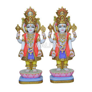 Estatua de Mármol Nar Narayan |   Ídolo de mármol Nar Narayan hecho a mano - MALIYAS - Product Image 1