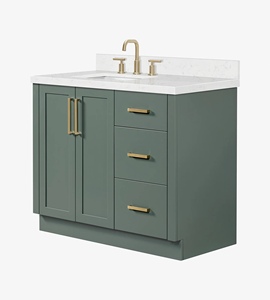 Factory Direct Zacchaeus 42 Inch Bathroom <b>Vanity</b> Cabinet Left Offset Sink Cabinet Only Wholesale Vietnam Factory - Product Image 3
