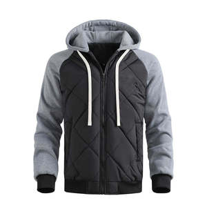 Chaqueta Acolchada con Capucha Unisex, Invierno, Casual, Resistente al Viento, Forro Polar Grueso, Relleno de Poliéster, Bloques de Color, Cierre de Cremallera - Product Image 6