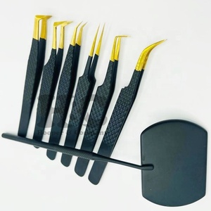 แหนบต่อขนตาแบบมืออาชีพ ทรงสี่เหลี่ยม สีดำ กระจกเงา ผลิตจากสแตนเลสอย่างดี ทนทาน รับผลิตแบบ OEM ขนตาปลอมมิงค์  ขั้นต่ำในการสั่งซื้อน้อย ปลายแหลมคม - Product Image 2