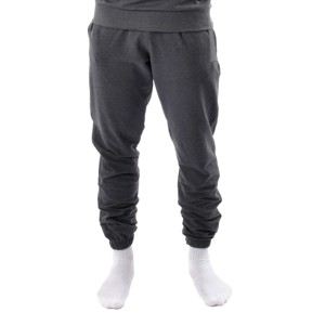 Pantalon de jogging gris foncé pour homme, taille élastique, poches latérales, respirant, tricoté, décontracté, poids moyen, pour l'automne - Product Image 1