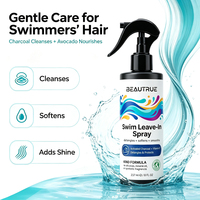 Spray démêlant capillaire à marque privée, après-shampoing sans rinçage pour la natation, enrichi en vitamine et tournesol, répare les cheveux abîmés par le soleil et le sel de la piscine