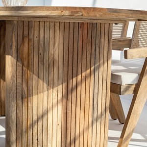 Mesa de Comedor Ovalada Vandana Aureo Optima con Patas Planas de Listones y Diseño Moderno y Contemporáneo - Product Image 4