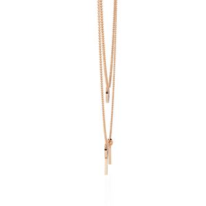 Collar con colgante circular y barra en forma de Lariat con diamantes sintéticos de laboratorio en oro rosa de 10K, 14K, 18K - Product Image 2