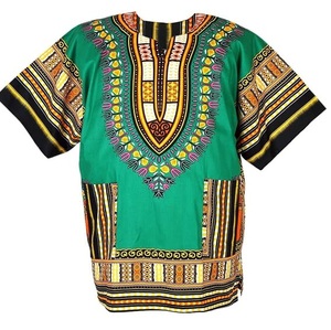 T-shirt Dashiki Africain Tendance à Manches Courtes Col en V Imprimé Motif Tribal pour Festival et Village, T-shirt Modeste en Batik - Product Image 5