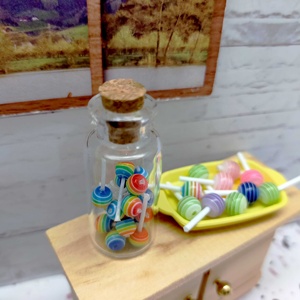 <b>Miniature</b> Glass <b>Bottle</b> Lollypop Decor Multi Color 1:12 Scale Dollhouse Gift Decoration for Age 14+ - Product Image 6