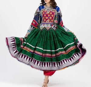 Vestido de novia afgano Kuchi, diseño de bordado multicolor, conjuntos de vestidos de boda tribales, vestido afgano transpirable para mujer - Product Image 6