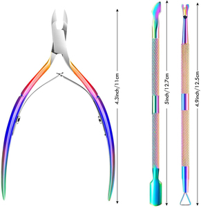 Nail Beauty Nipper Rainbow Multi Titanium Use For Professional Grade 4 Inch Stainless Steel Cuticle Fingers Tools Beauty Nipper - Product Image 5