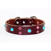 Collier pour chien en cuir de luxe au design classique, solide, réglable, avec boucle métallique et rivets robustes, personnalisable, pour l'entraînement direct et l'extérieur