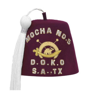 Nuevo Sombrero Fez Shriners Personalizado 2026, Lana Borgoña, Una Hilera de Letras con Pedrería, Bajo MOQ, Servicio OEM, Sombreros Fez Masónicos al por Mayor - Product Image 3