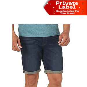 Pantalones Cortos de Mezclilla para Hombre con Diseño Personalizado, Cintura Elástica, Fabricación OEM, Lavado Claro - Product Image 1
