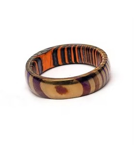 Anillo de Acero de Damasco para Hombre, Anillo de Boda con Funda de Madera Hecha a Mano, Ajuste Cómodo, Anillo de Compromiso con Patrón Único, Joyería - Product Image 3