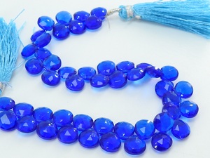 Perles en cristal de kyanite bleue facettées en forme de cœur et de goutte d'eau, 8 mm, 8 pouces, perles en verre soufflé pour la fabrication de bijoux et boucles d'oreilles, vente en gros - Product Image 2