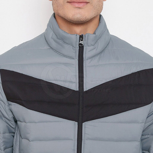 Blouson matelassé personnalisé pour homme, en polyester/coton, noir uni, éco-responsable, de haute qualité, pour l'été, garde au chaud - Product Image 6
