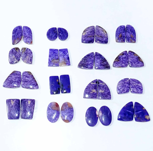 Par de Charoites al por Mayor, Gemas Sueltas en Cabujón, a Granel para Joyería, Gemas AMAN GEMS JEWELLERY - Product Image 3